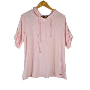 Jones New York Light Pink Hooded Sweatshirt